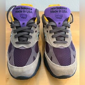 New Balance 993 Purple and Tan Sneakers